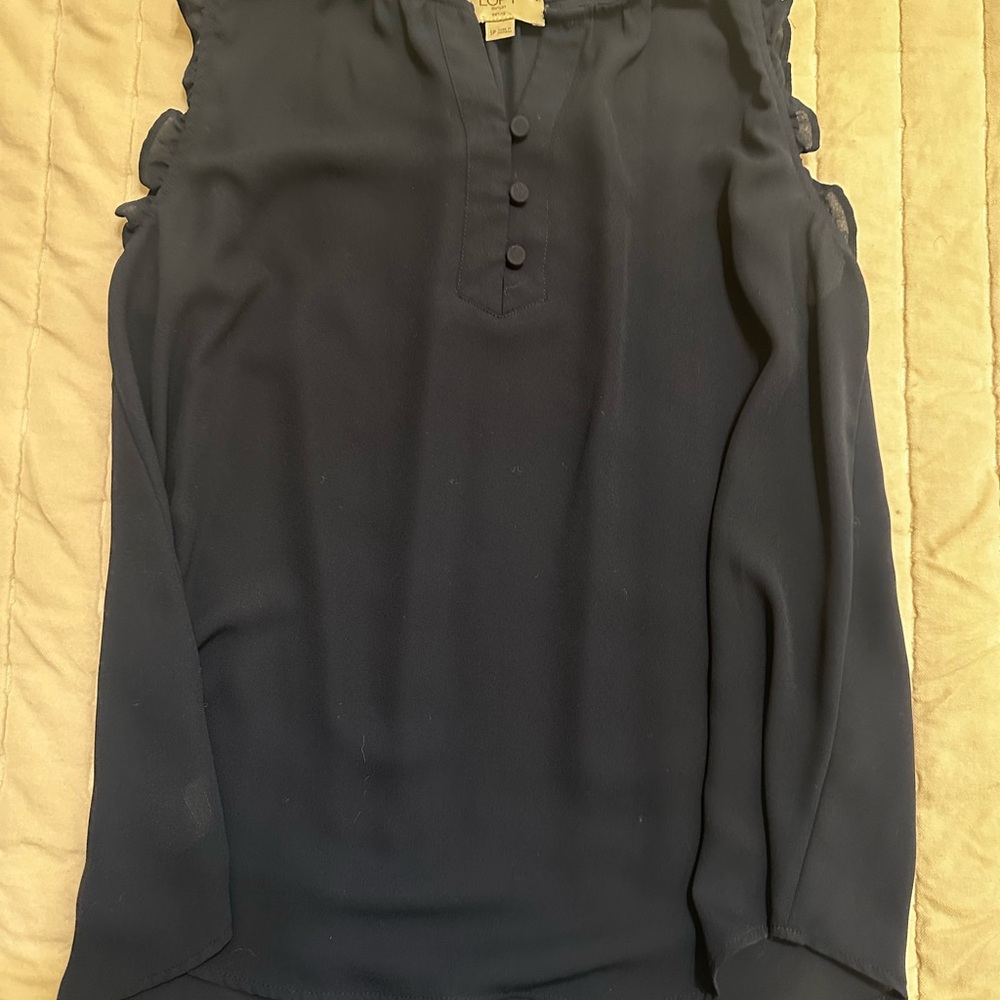 LOFT Navy Sleeveless Blouse